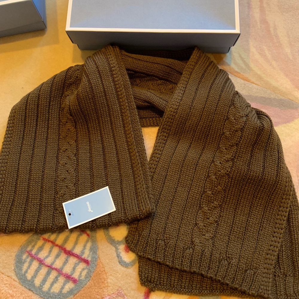 Jacadi brown kids scarf new with tag and box